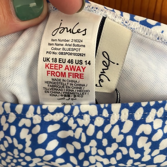 NWT Joules Ariel Swim Top(12) and Bottom(14) blue spot pattern - Picture 4 of 13